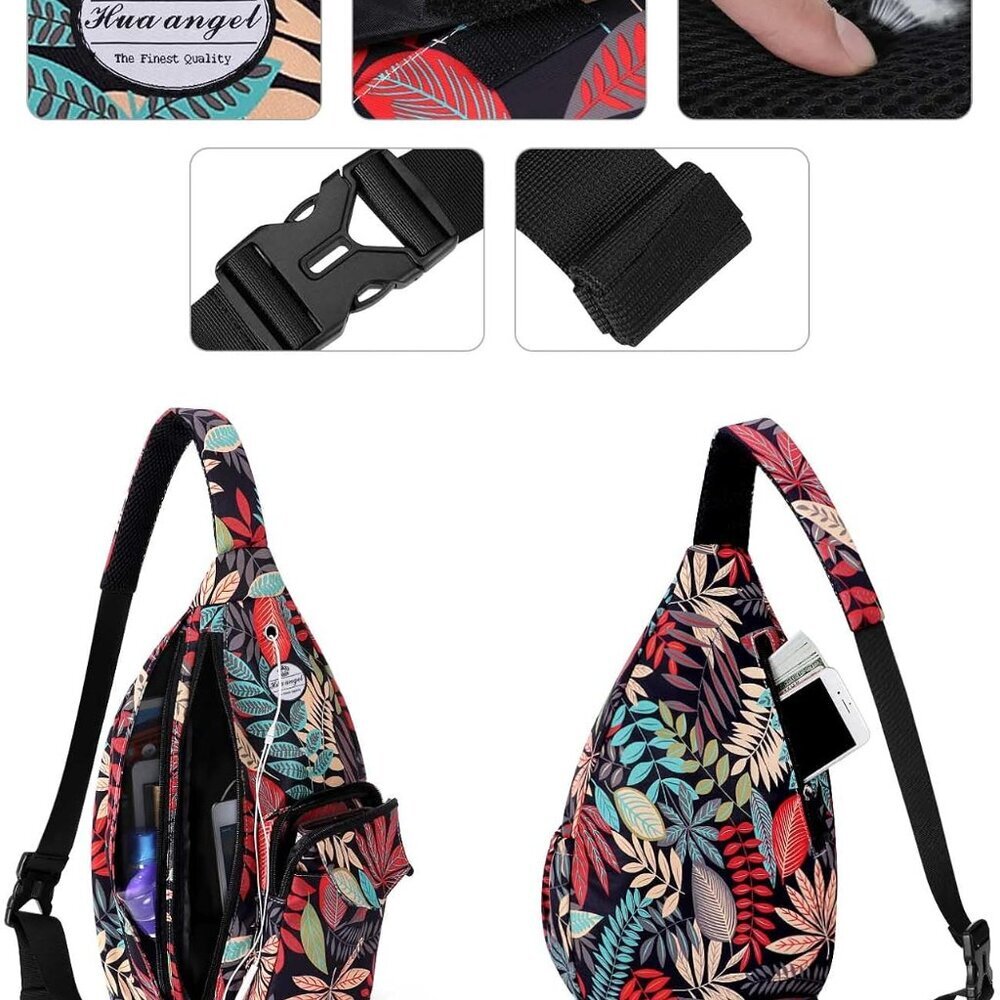 Versatile Red Maple Leaf Sling Bag - Lightweight … - image 5